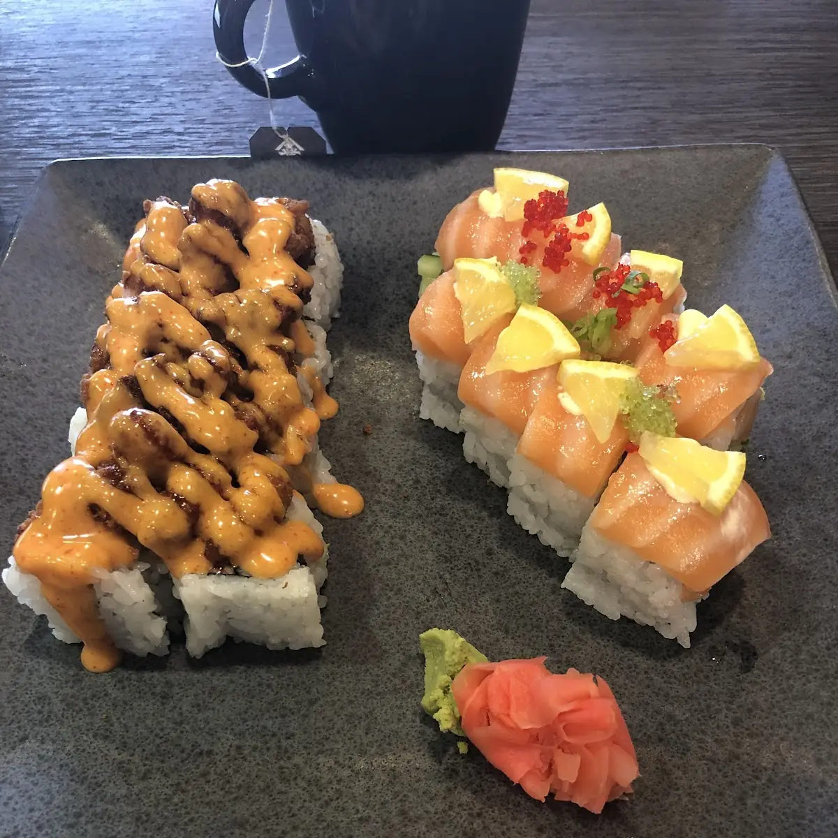 Popcorn Lobster Roll and Green Salmon Roll