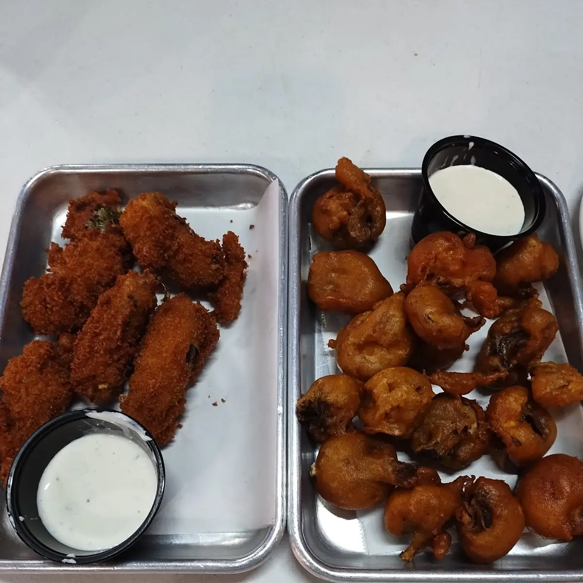 Deep Fried Mushrooms and Jalapeno Poppers