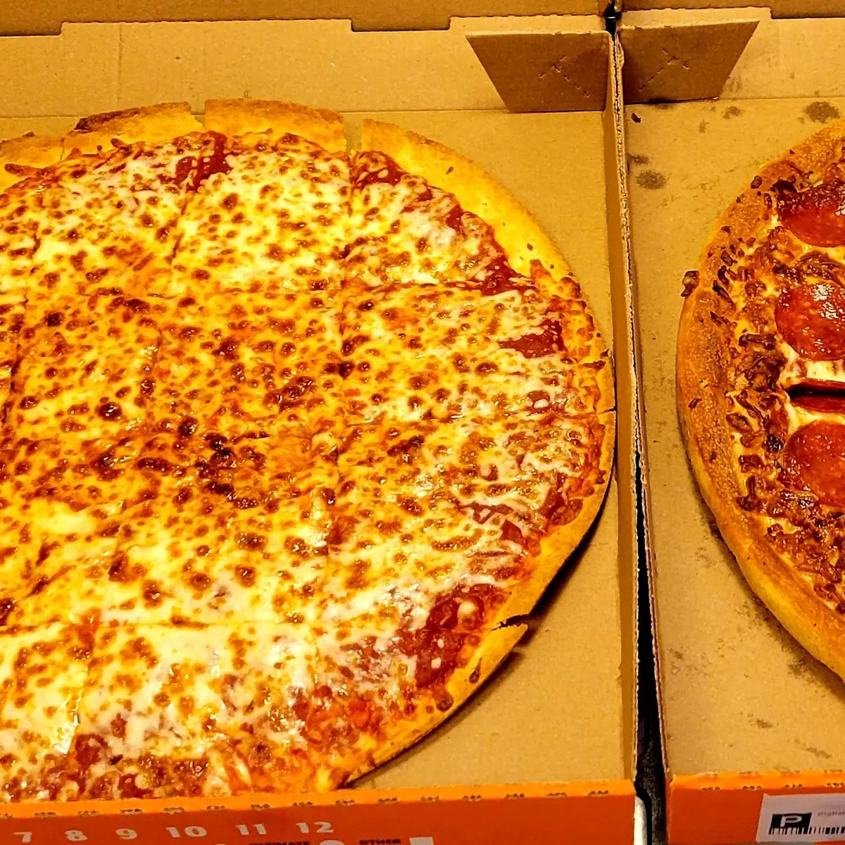 Thin Crust Pizza and Original Pepperoni Pizza
