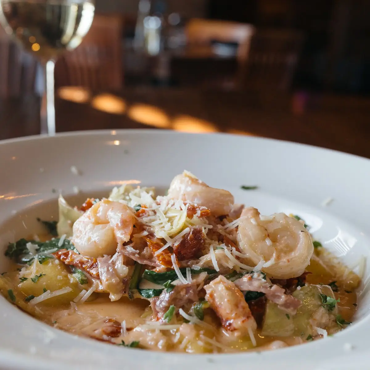 Four Cheese Ravioli & Shrimp Rosa