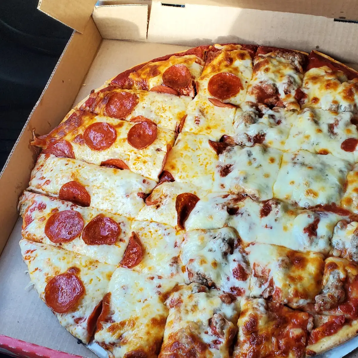 Half Sausage Half Pepperoni Pizza