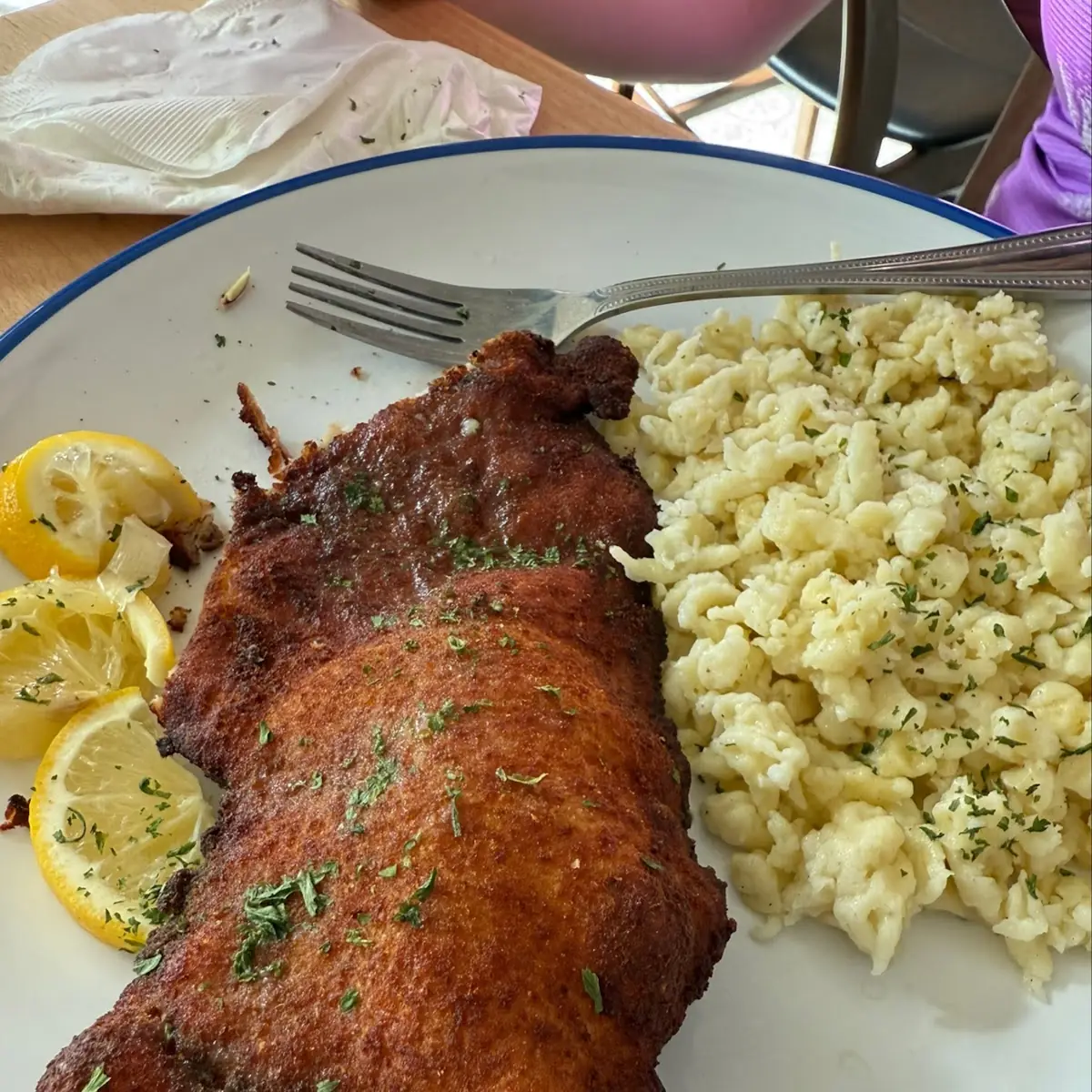 Pork Schnitzel and Spatzle