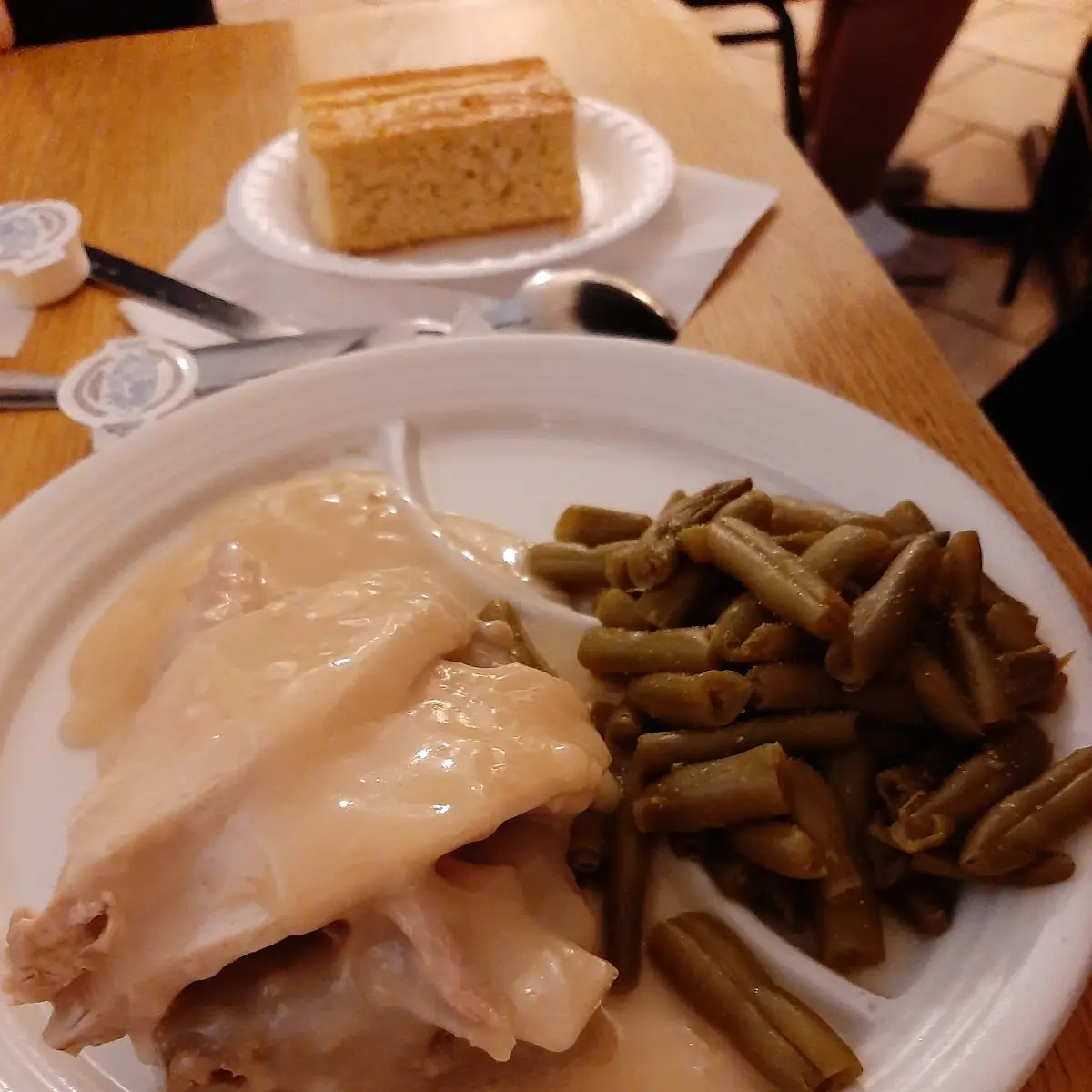 Turkey with Dressing and Gravey and Green Beans