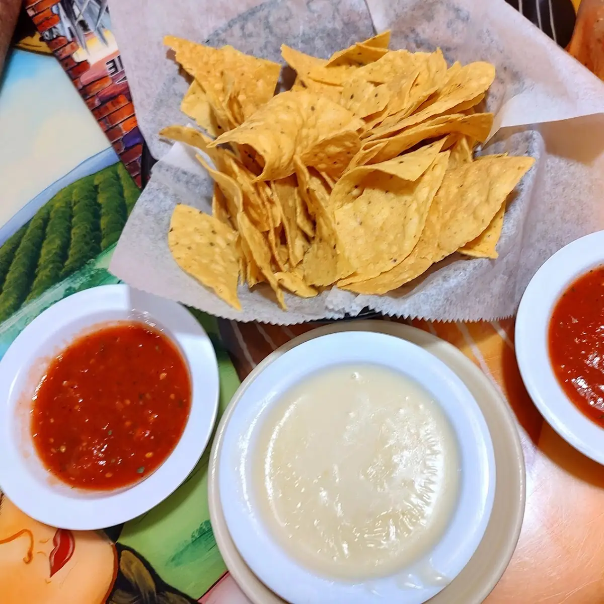 Chips Salsa and Queso