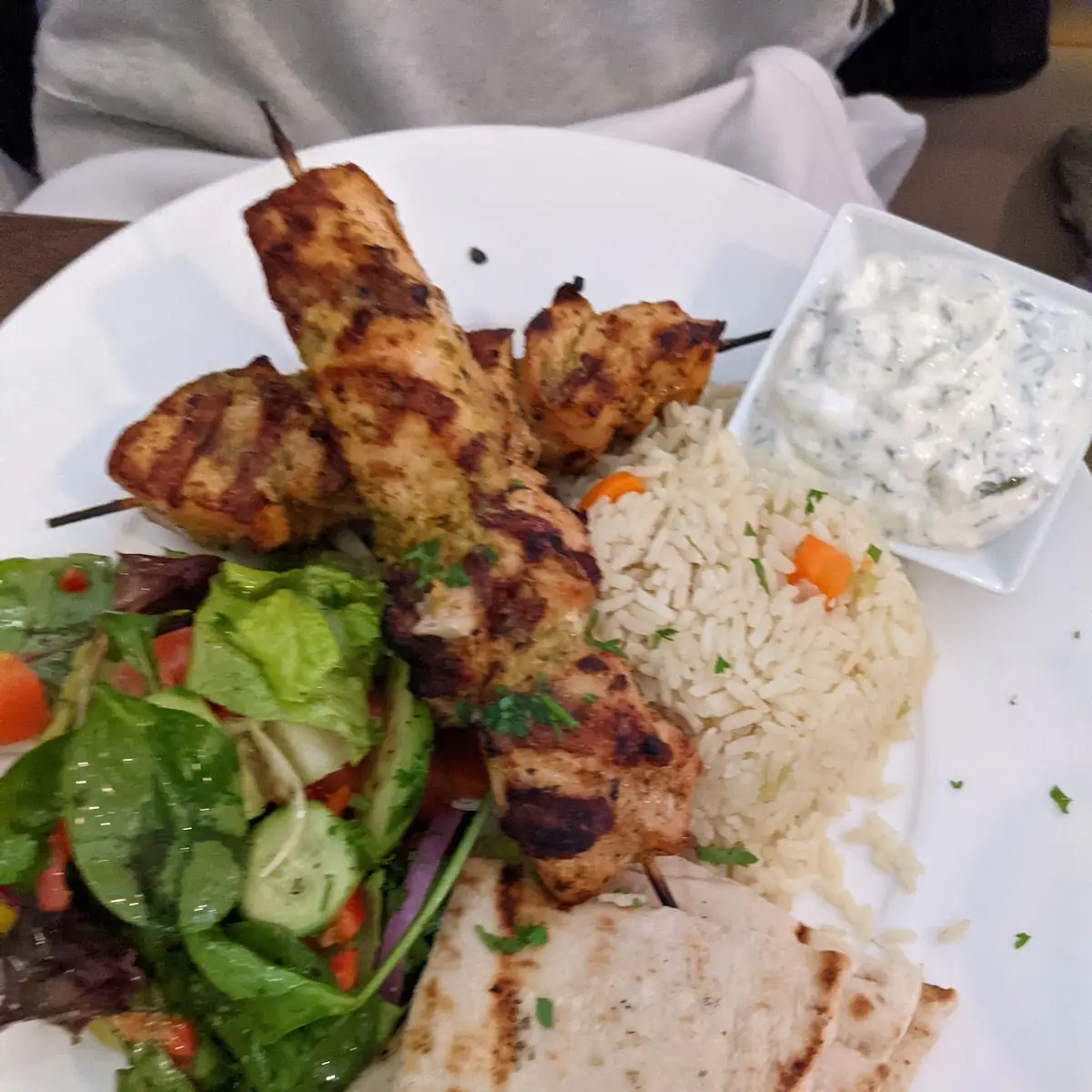Swordfish Souvlaki Platter