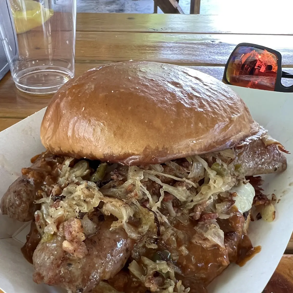 Double Cheeseburger with a Braut and Kraut