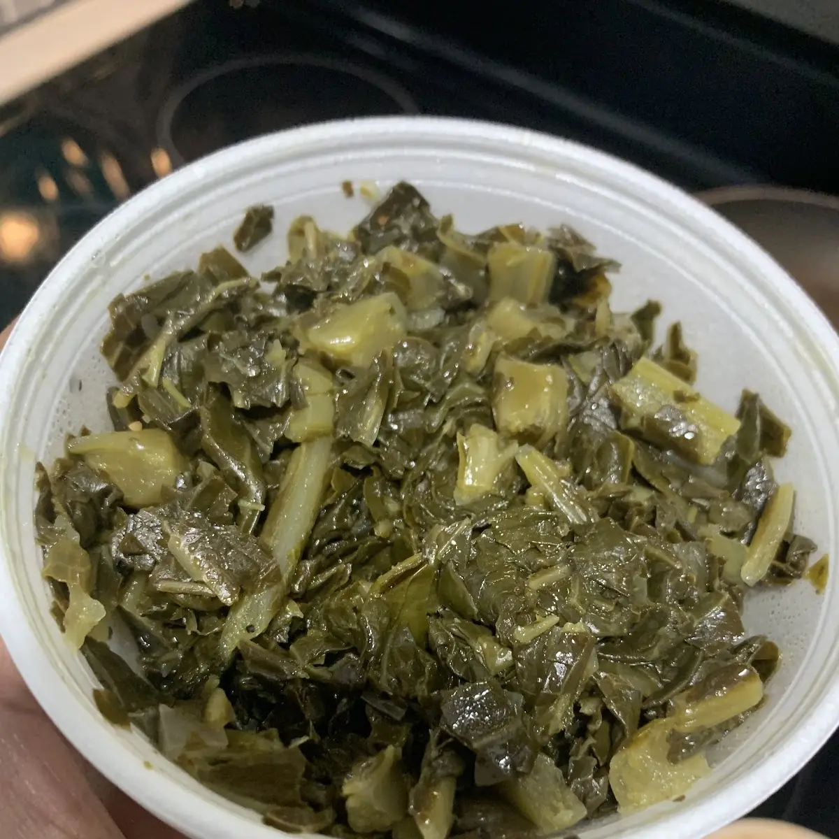 1/2 pan of collard greens