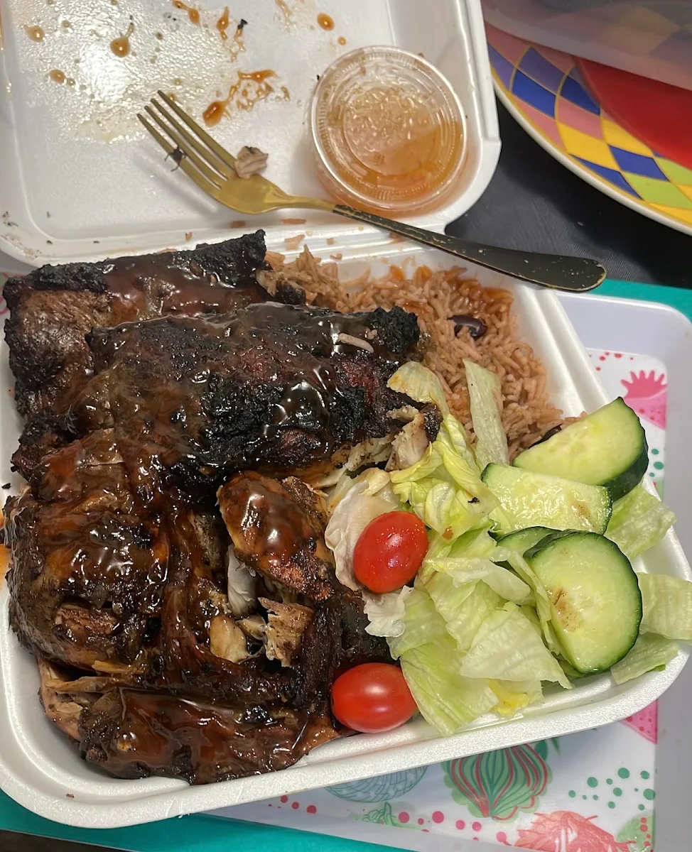 Jerk Chicken with Rice and Peas