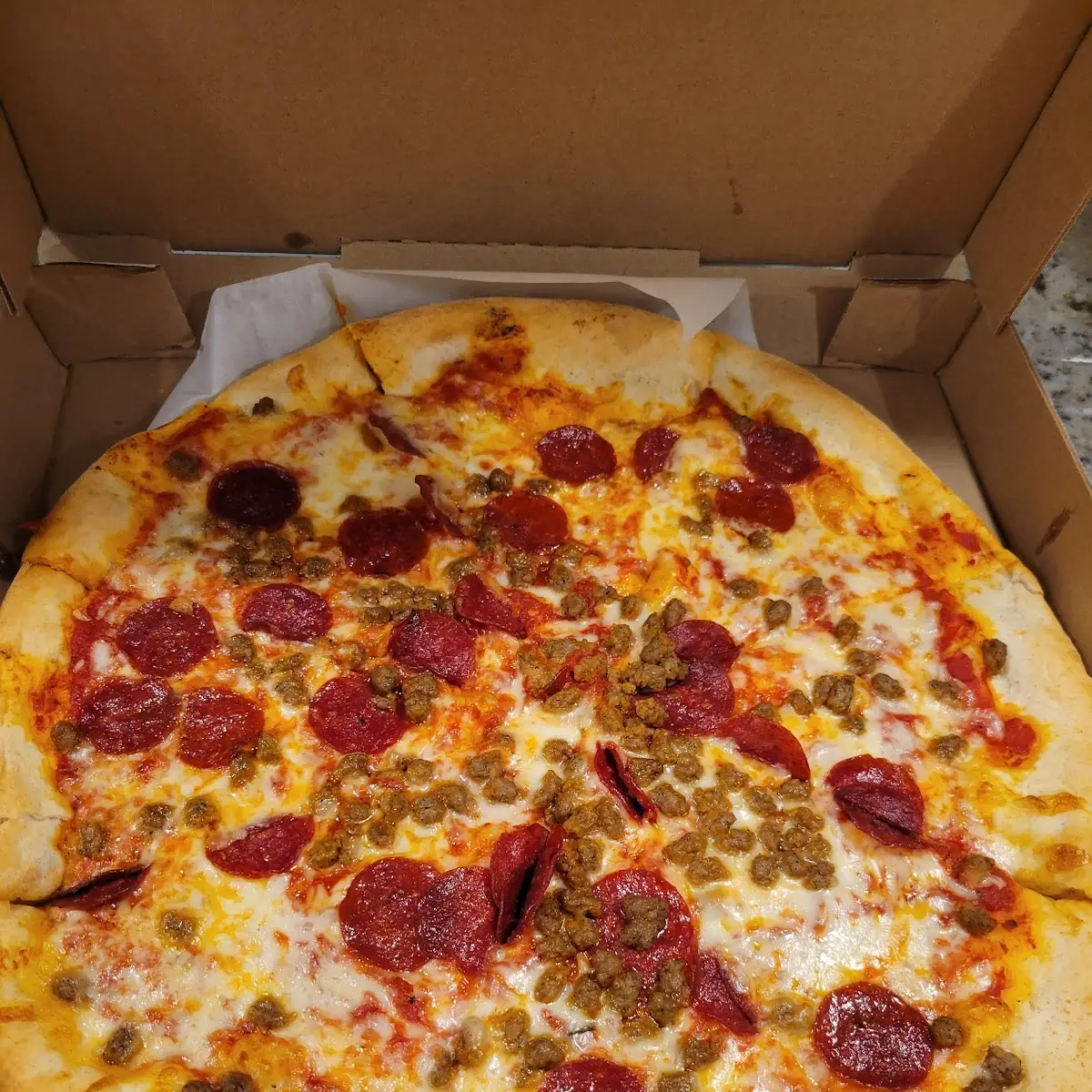 Pepperoni and Sausage Pizza
