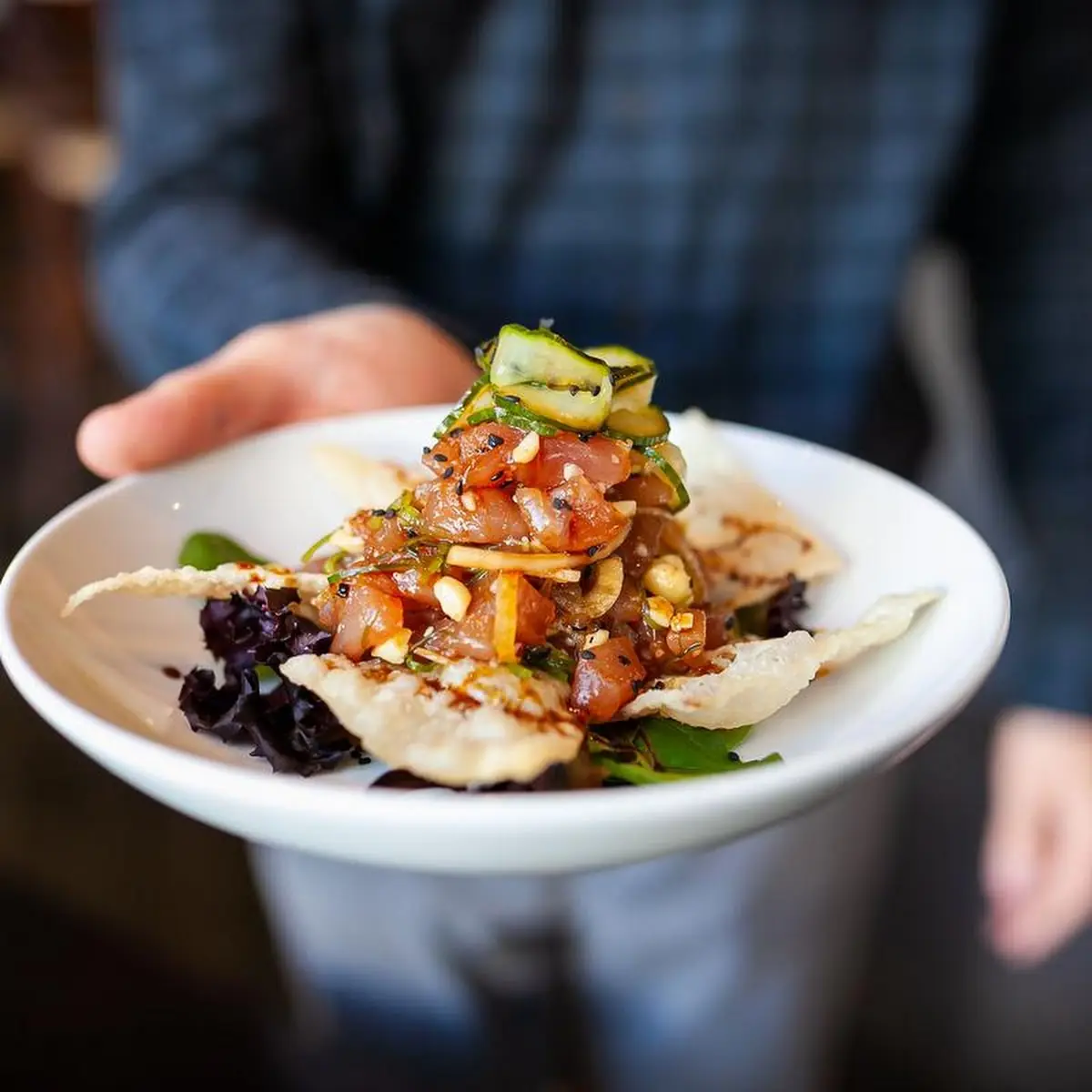 Ahi Poke Wontons