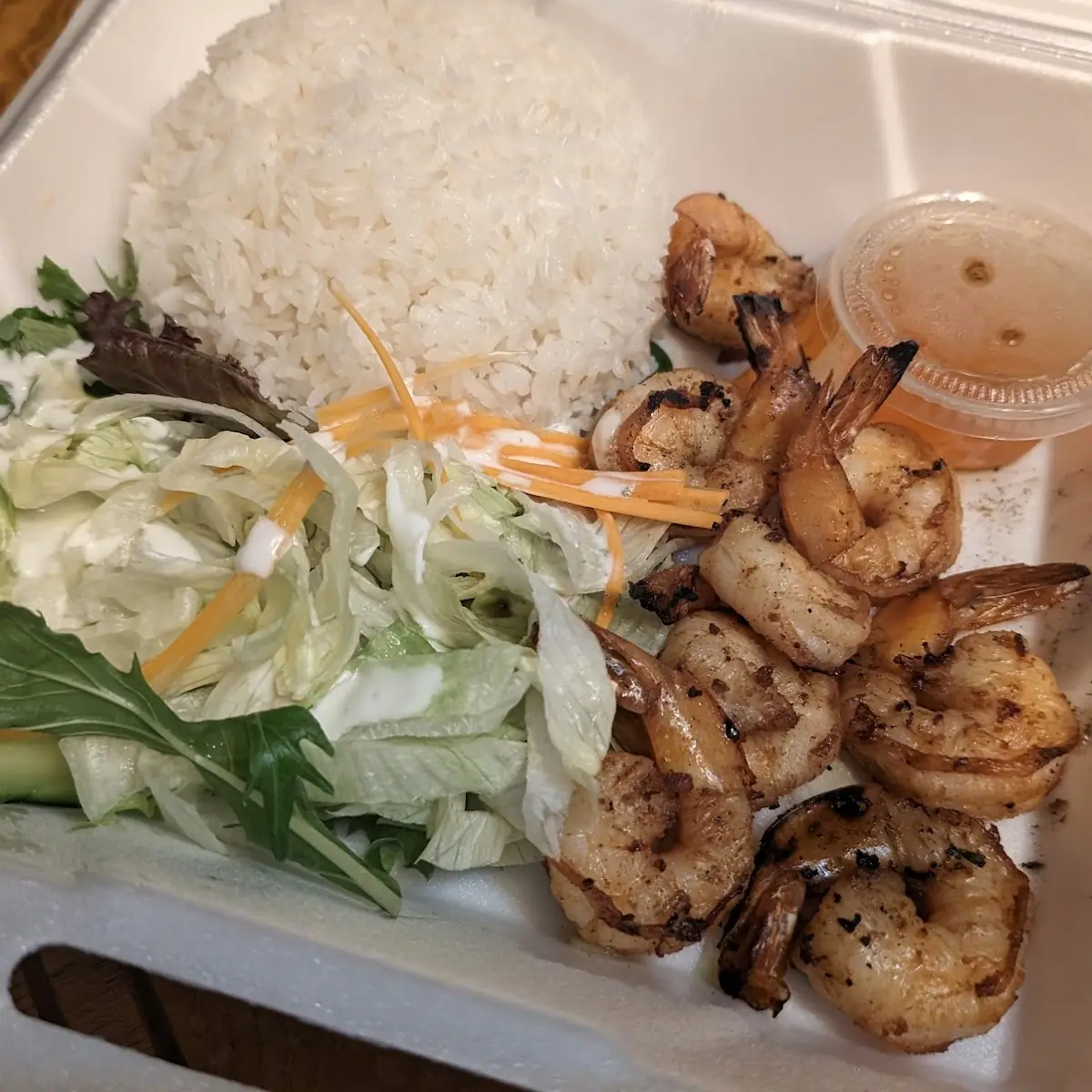 Grilled Shrimp Rice Plate