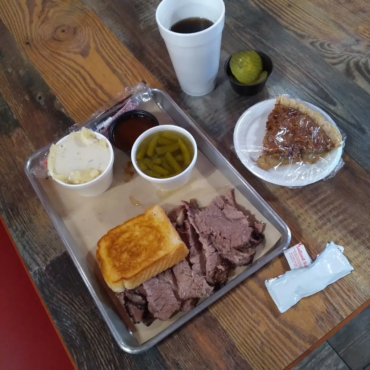 Brisket Mashed Potatoes and Gravy Green Beans & Pecan Pie