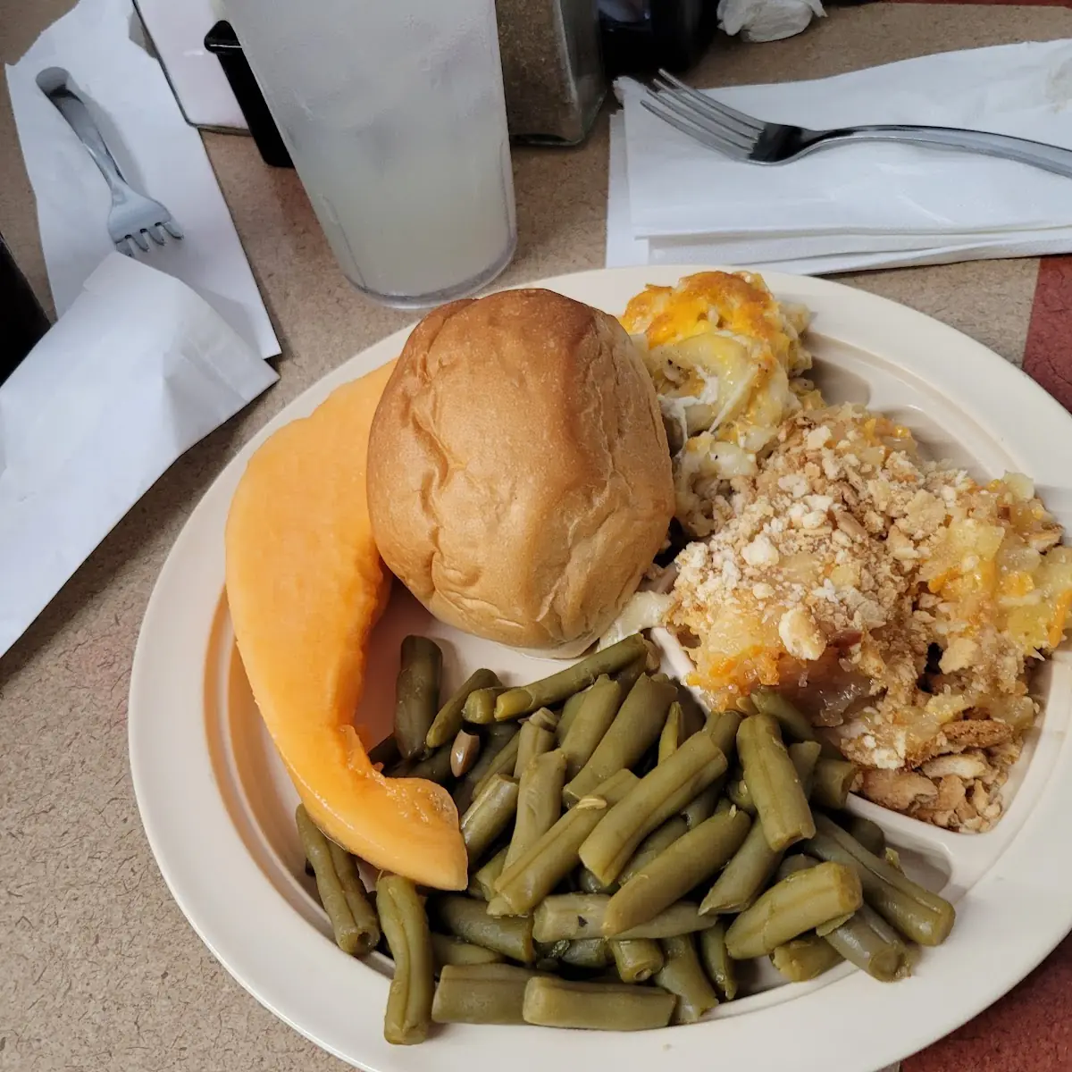 Vegetable Plate Pineapple Casserole Cantolpe Mac and Cheese & Green Beans