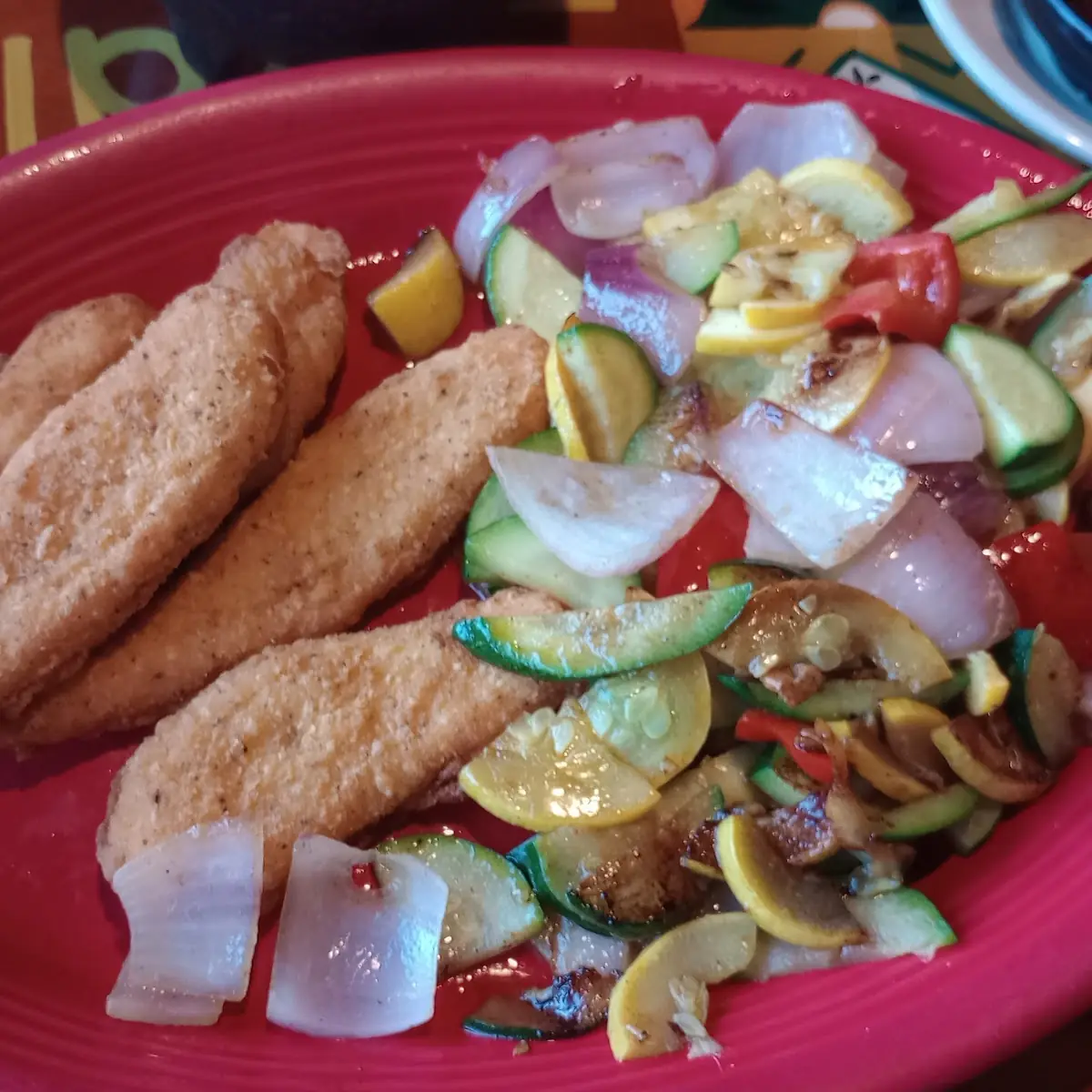 Chicken Strips with Double Vegetables Side Dish