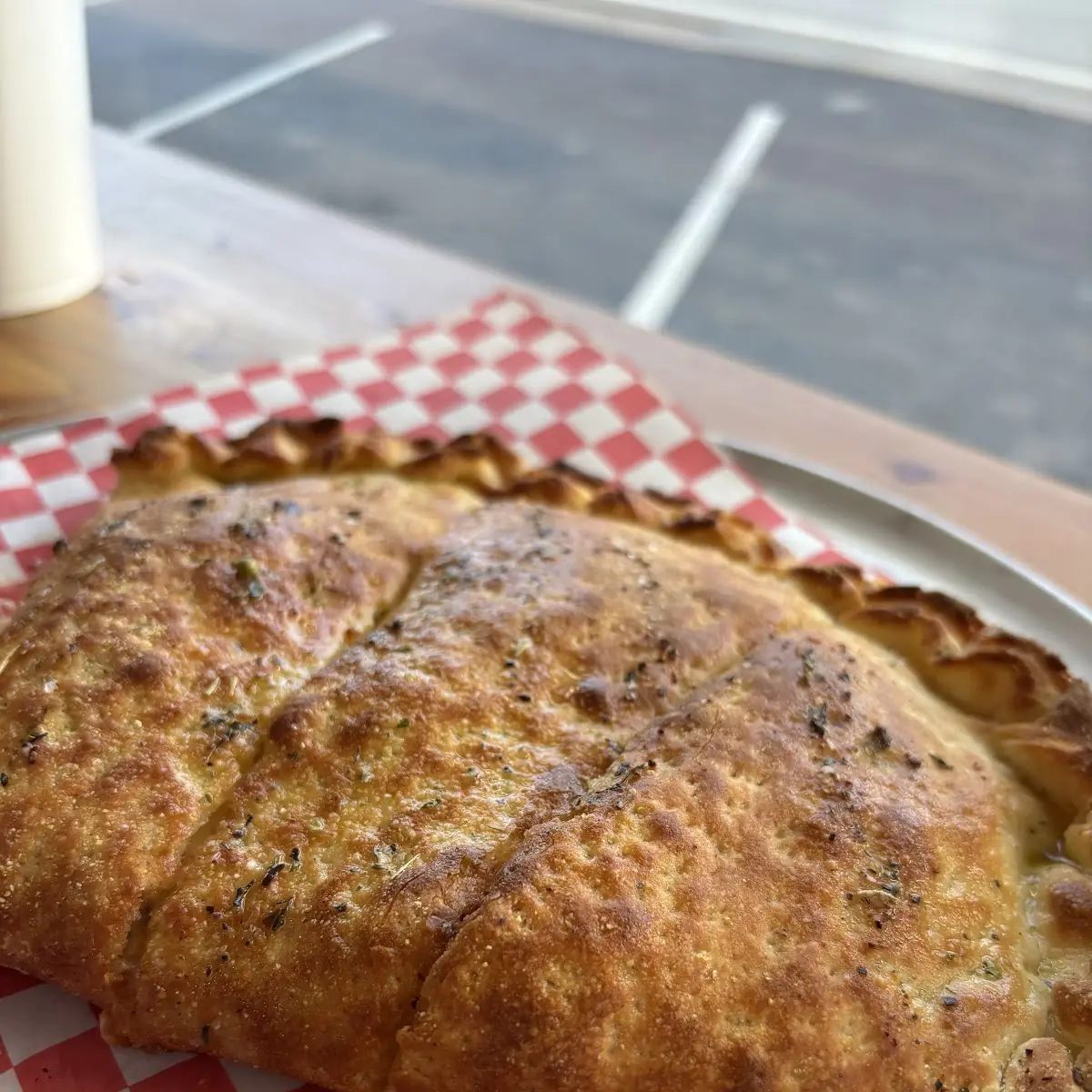 Baked Calzone with Dipping Sauces