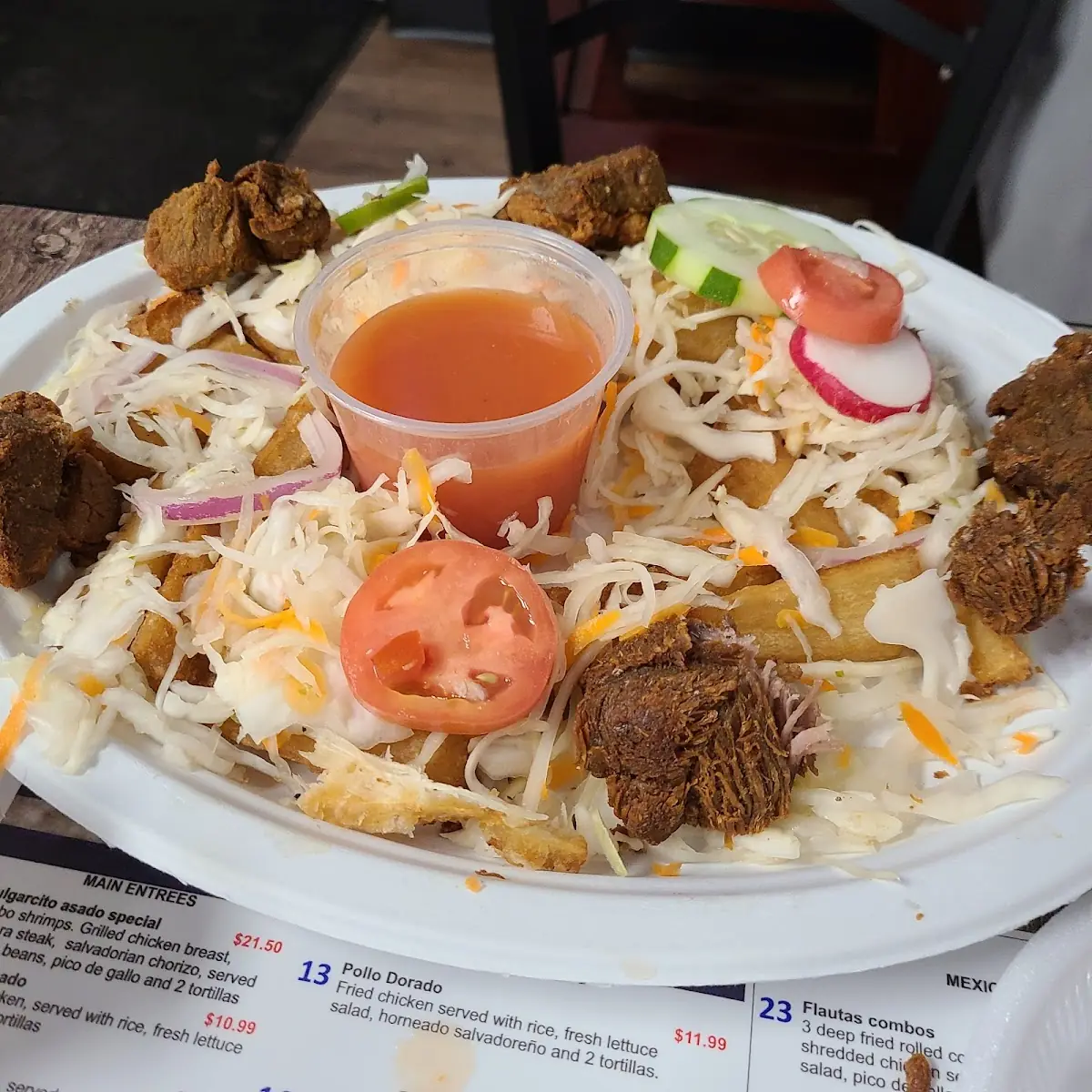 Fried Yuca Con Chicharron