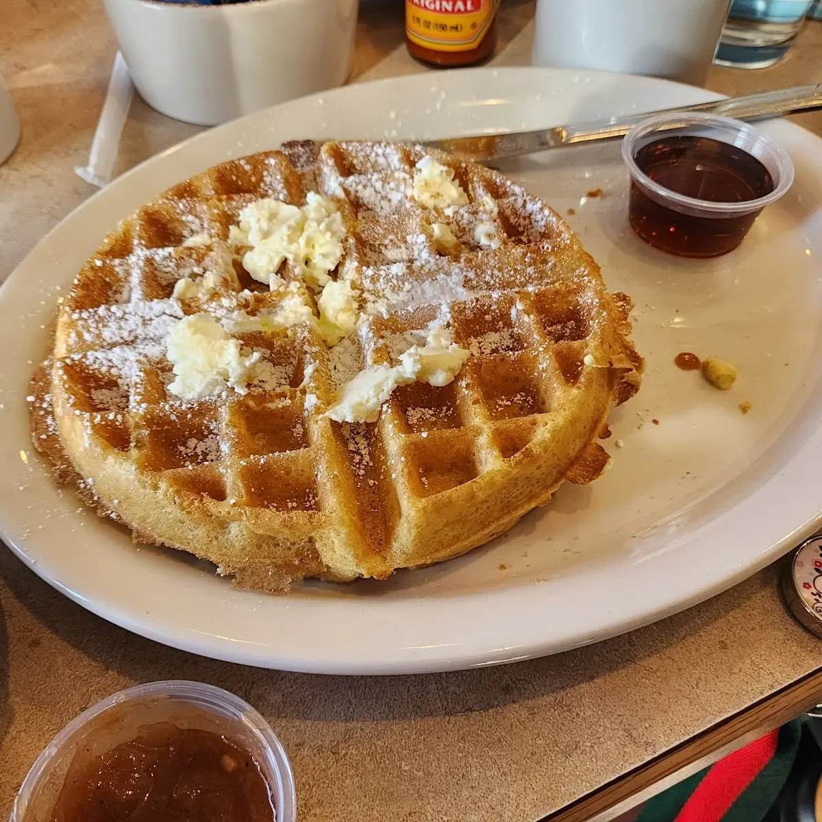 Belgian Waffle with Syrup Butter