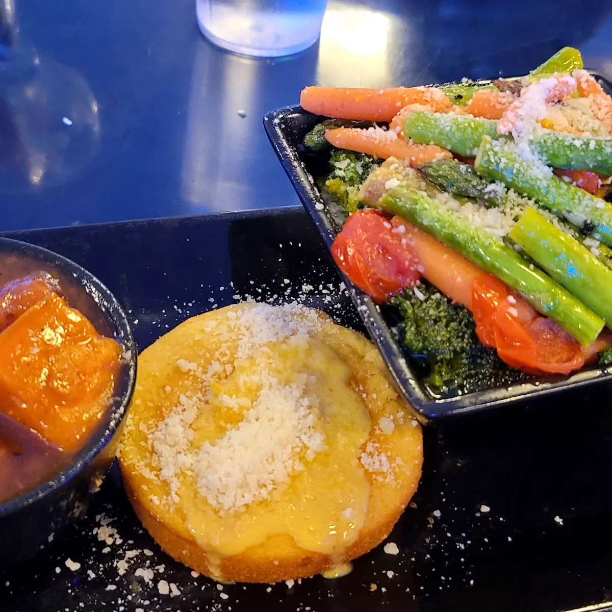 Corn Bread Sweet Potatoes Vegetable Bowl