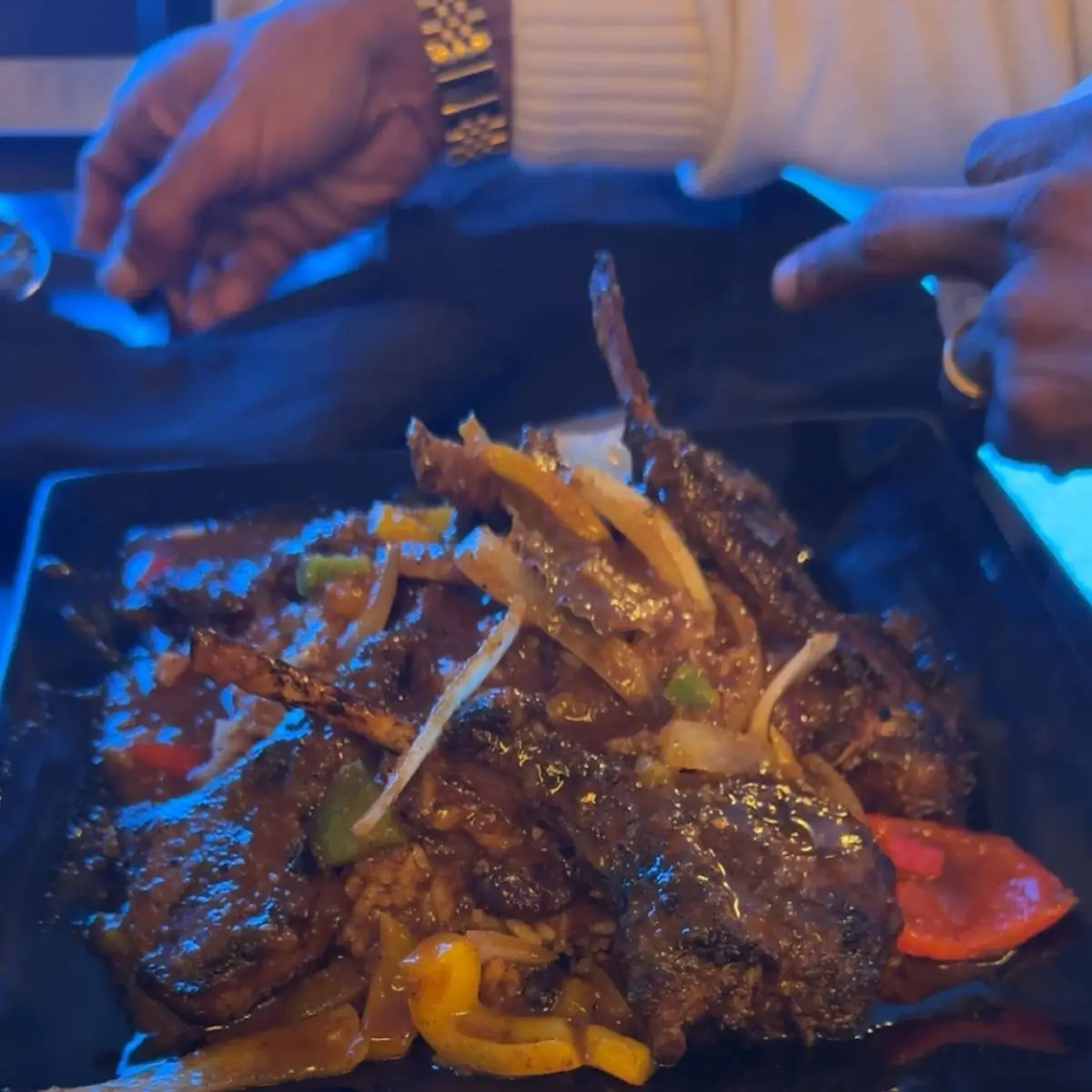 Lamb Chops with Rice and Peas