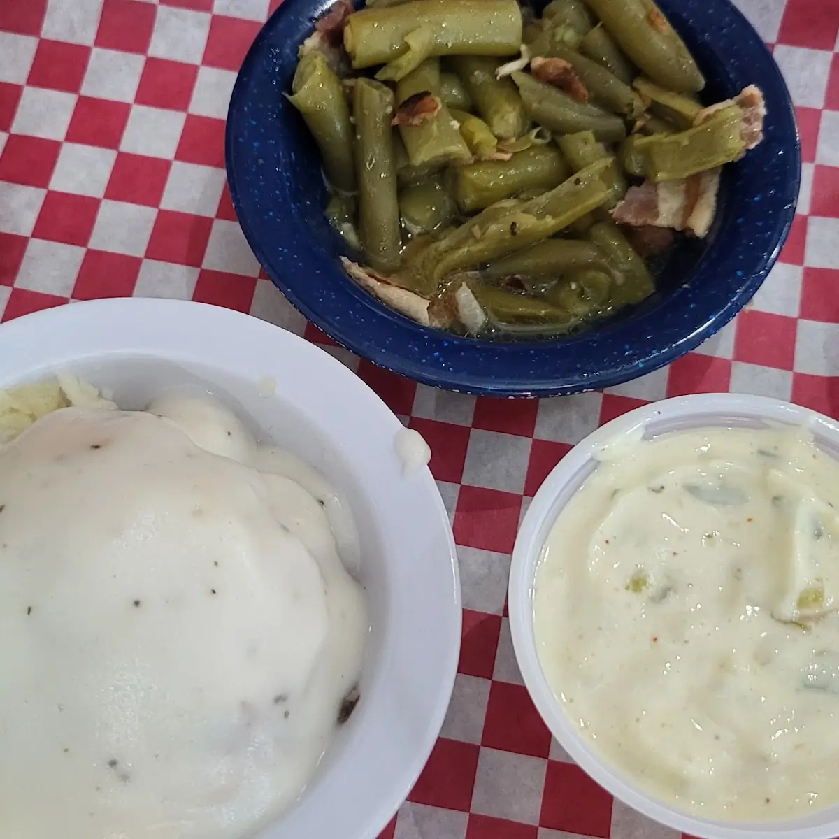Catfish Green Beans Mashed Potatoes