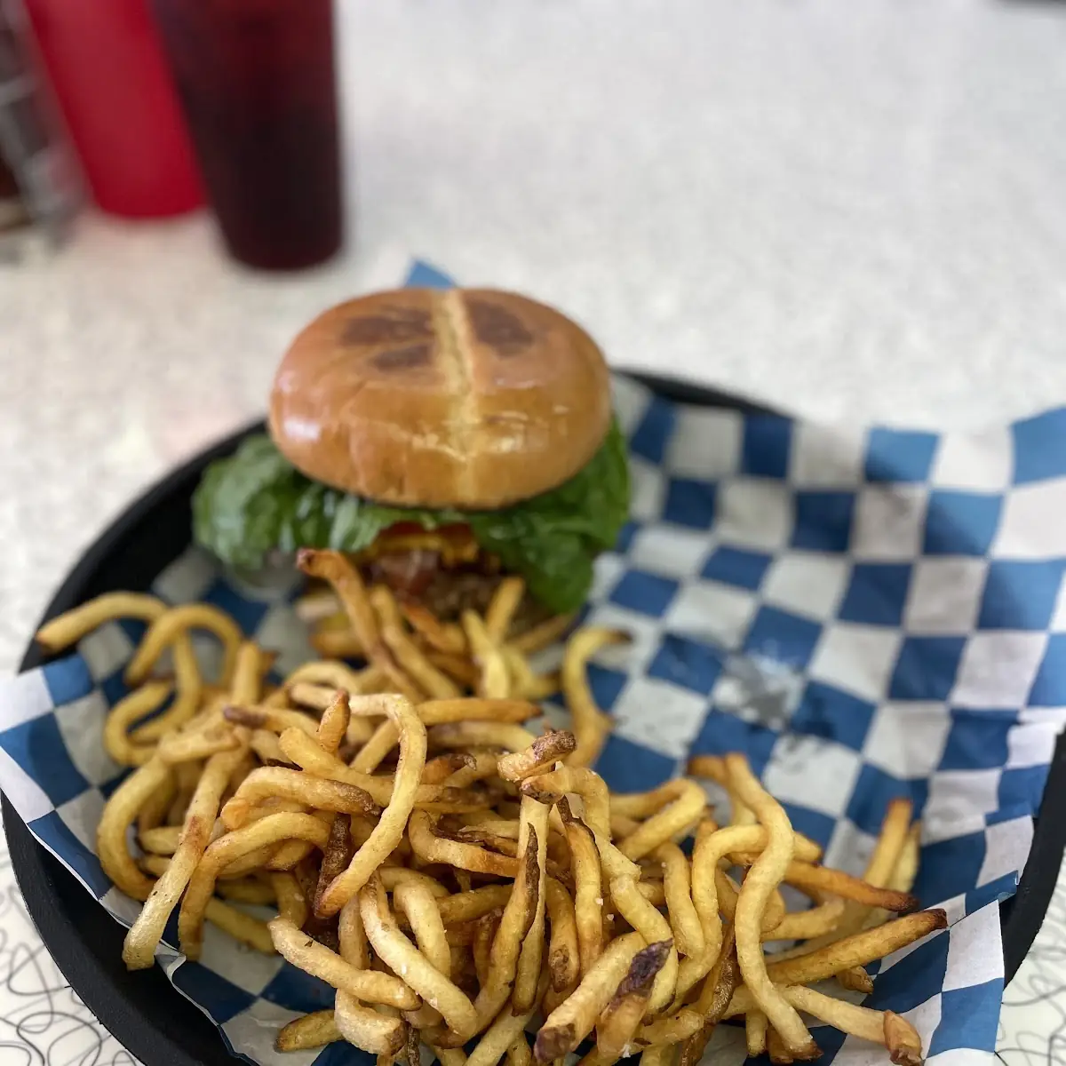 Burger with American Cheese and Bacon