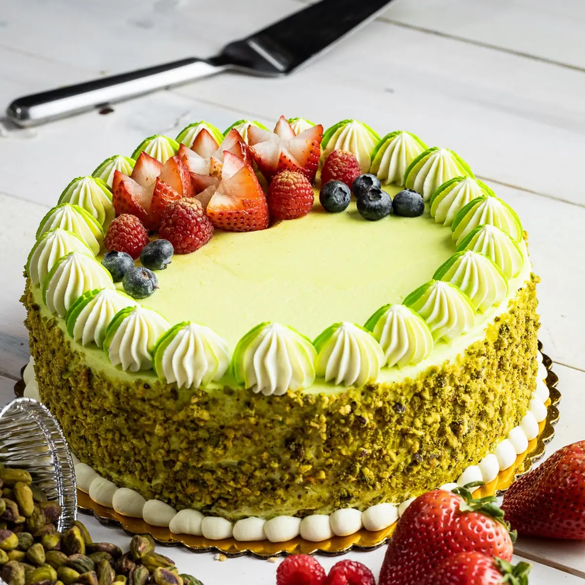 Pistachio Cake Slice
