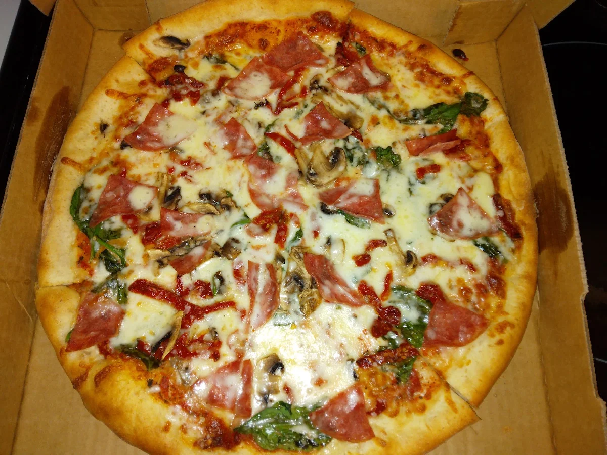 Spinach Roasted Tomatoes Turkey Ham and Extra Cheese