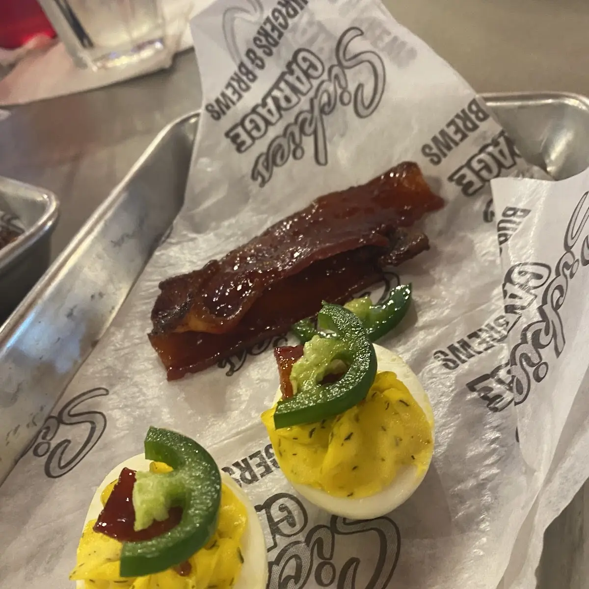 Deviled Eggs N Candied Bacon