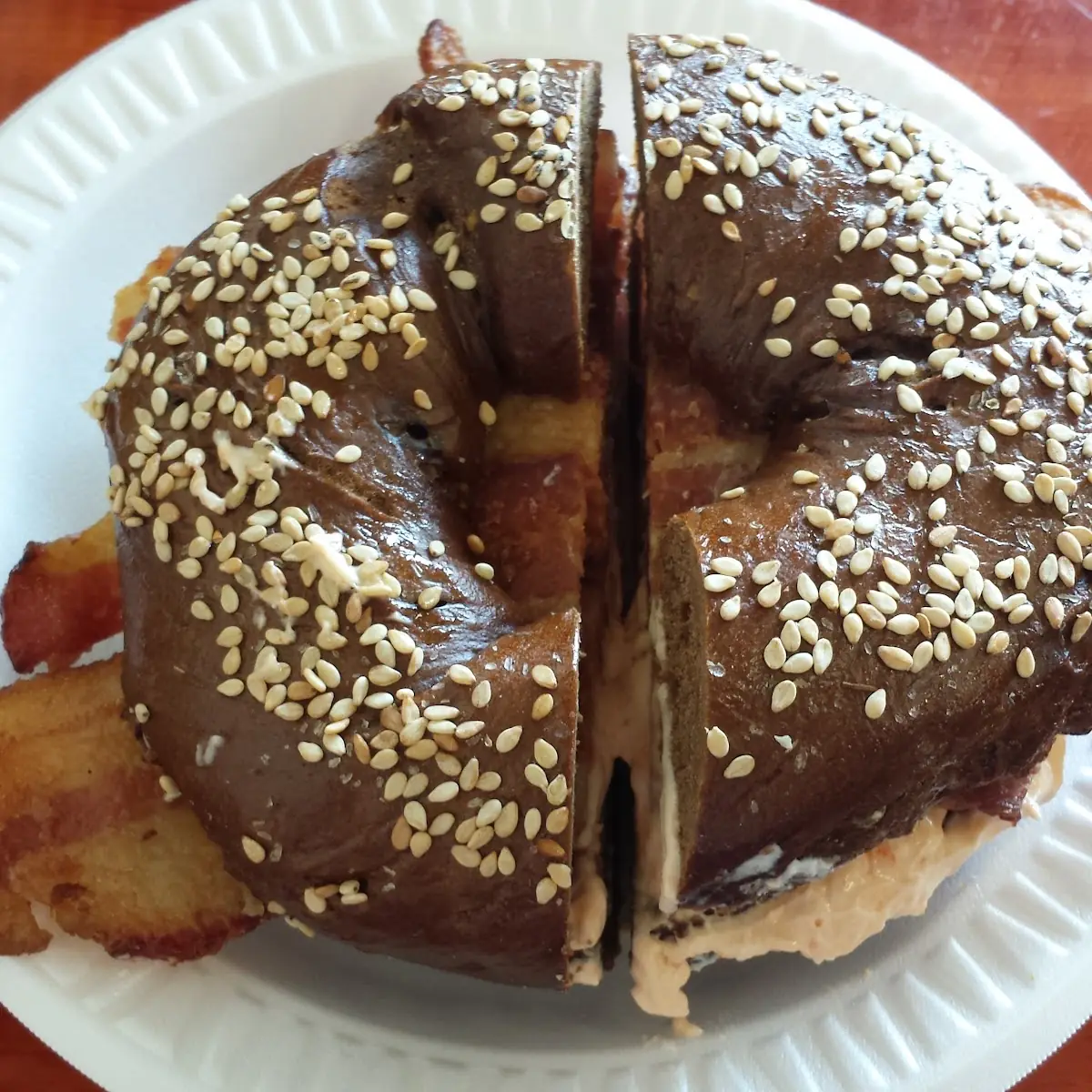 Bagel with Jalepeno Cream Cheese and Bacon