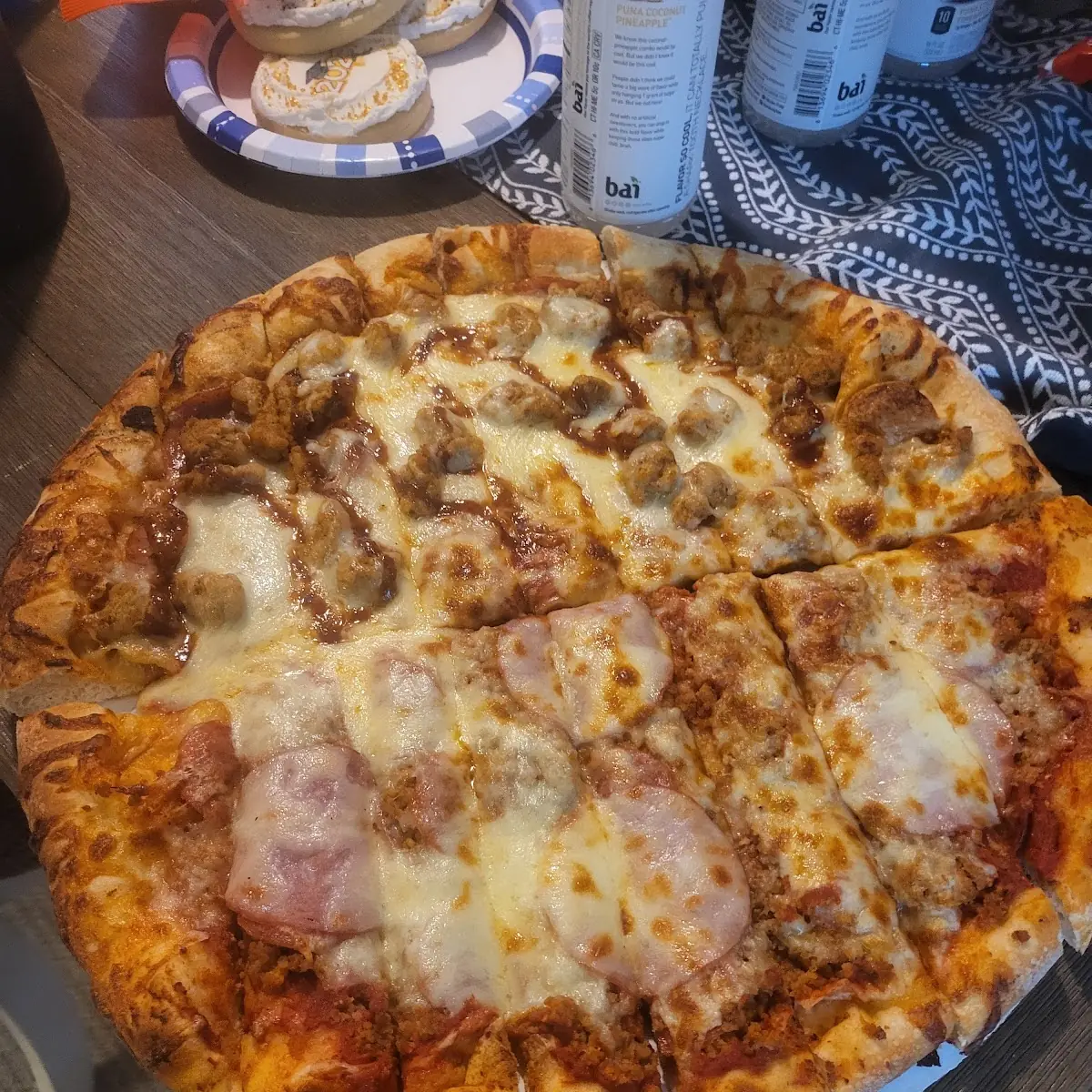 BBQ Delite and Meat Lovers Pizza