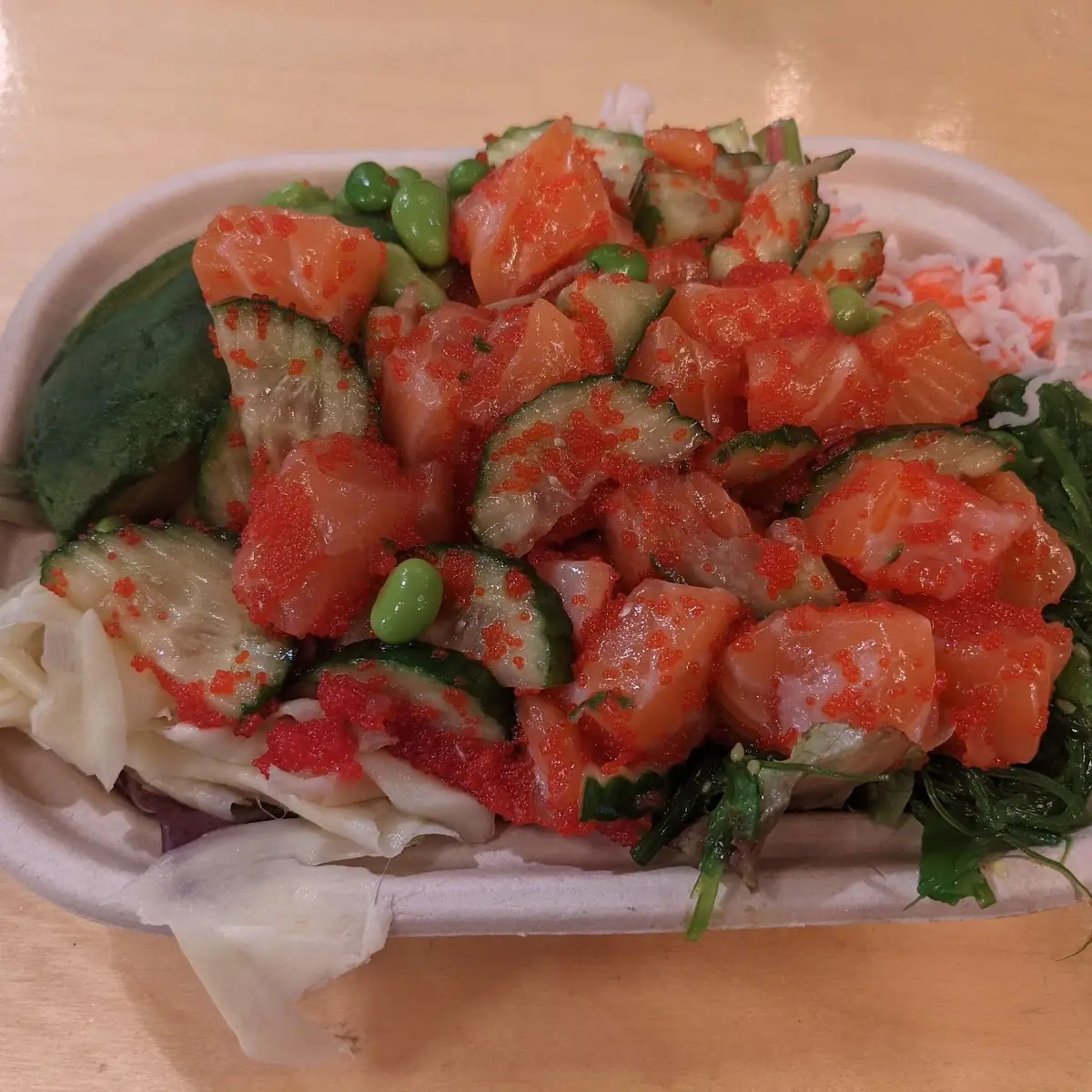 Salmon Poke Bowl with Mixed Greens