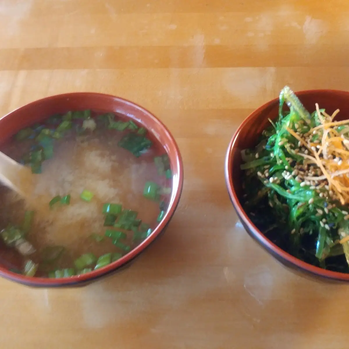 Miso Soup and Seaweed Salad