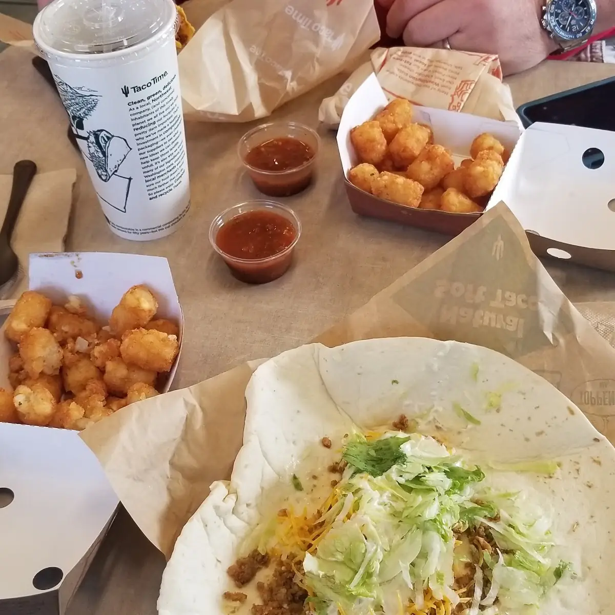Beef Burrito with Tater Tots