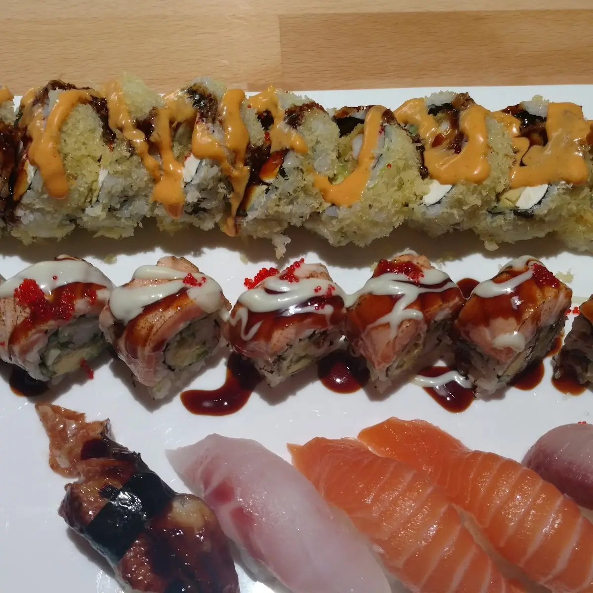 Assorted Sushi Rolls and Sauce
