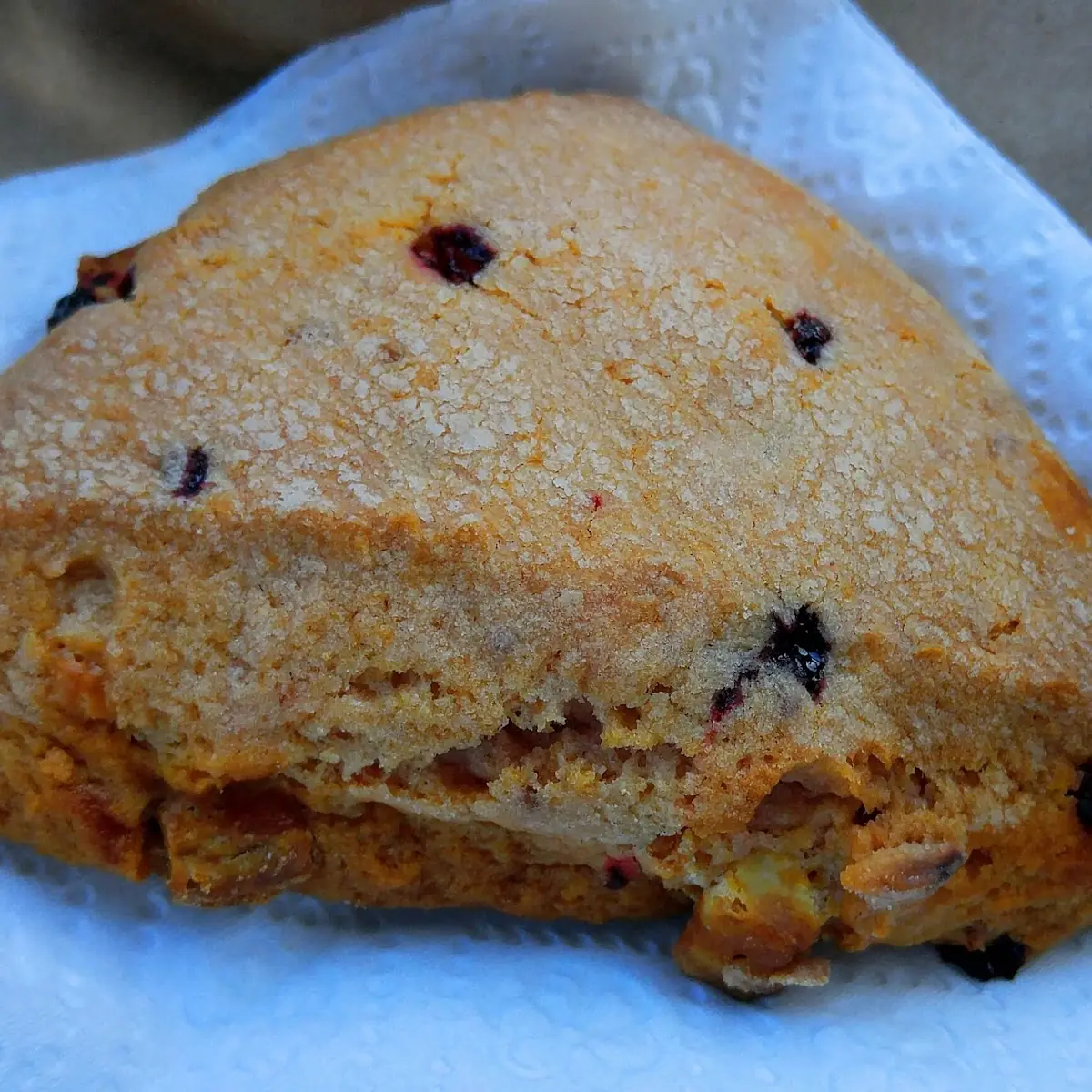 Raspberry and White Chocolate Scone
