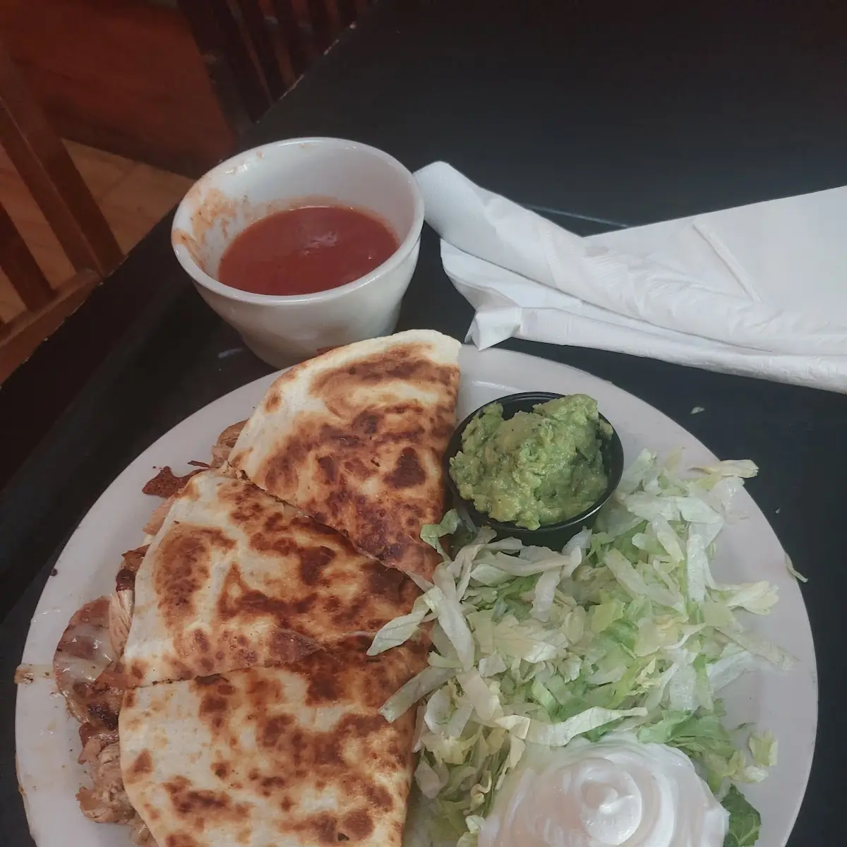 Spinach and Mushroom Quesadilla