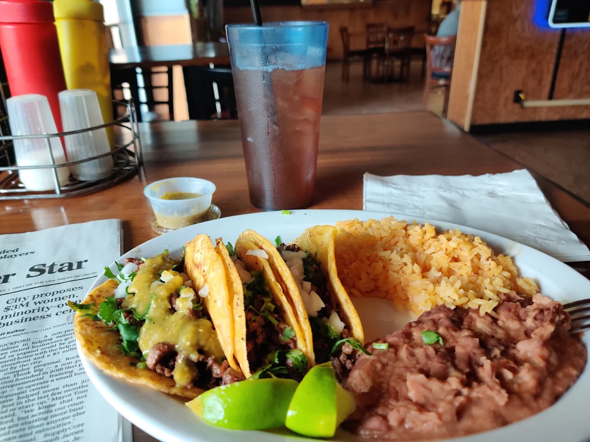 Traditional Street Tacos with Rice & Beans