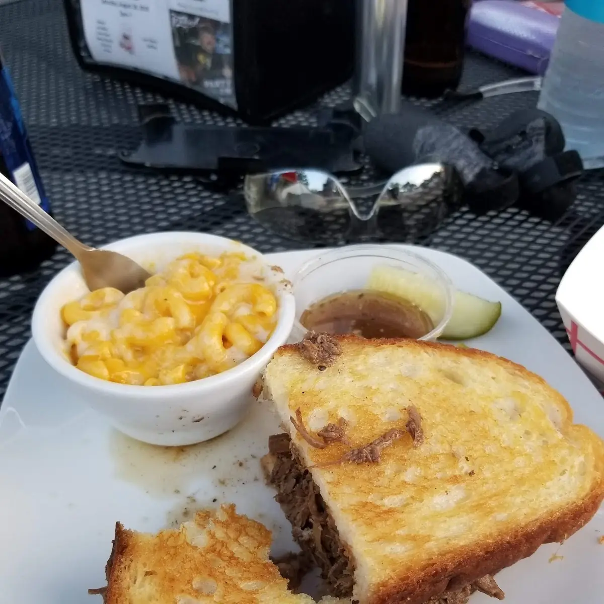 Pot Roast Sandwich and Mac and Cheese