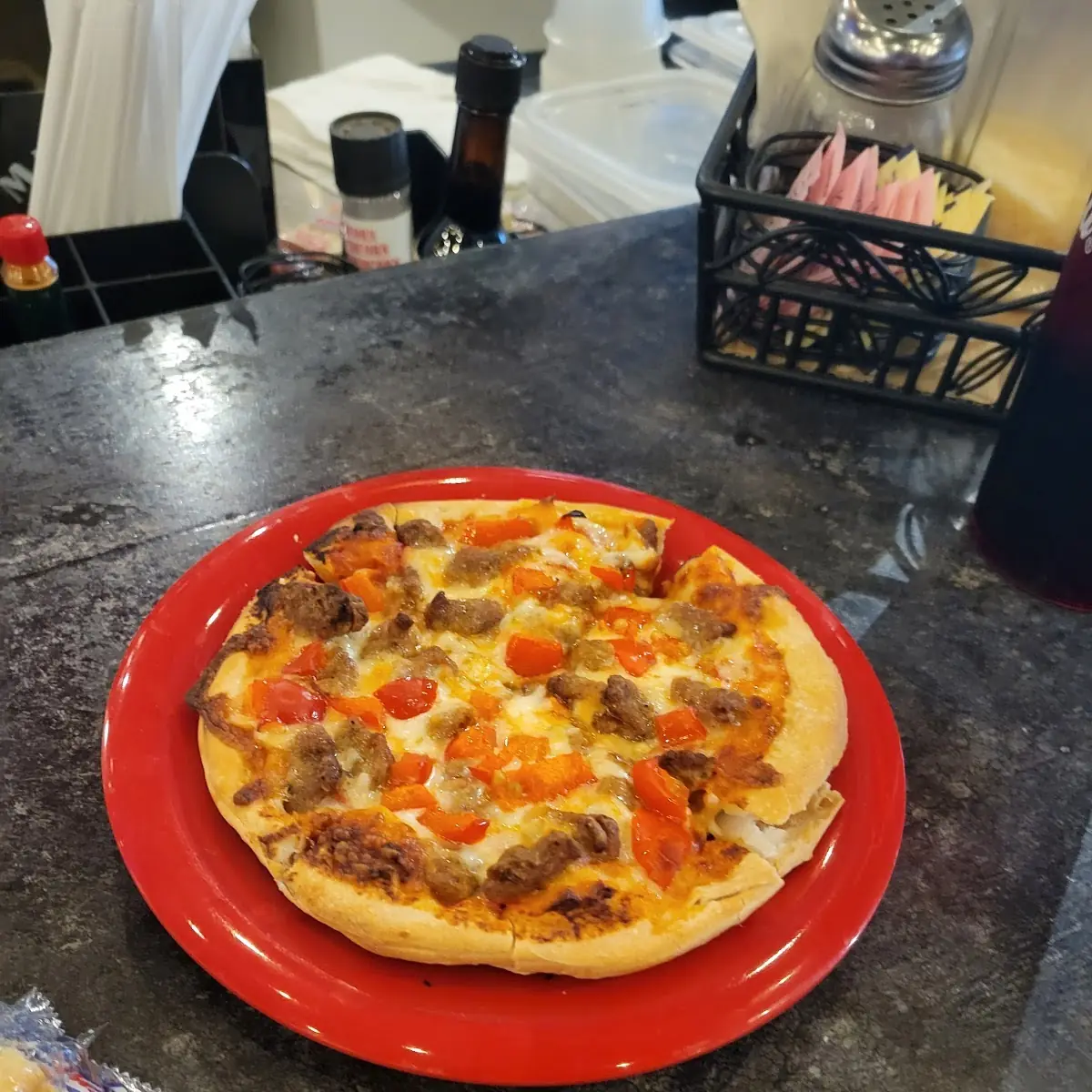 Personal Pizza with Sausage and Peppers