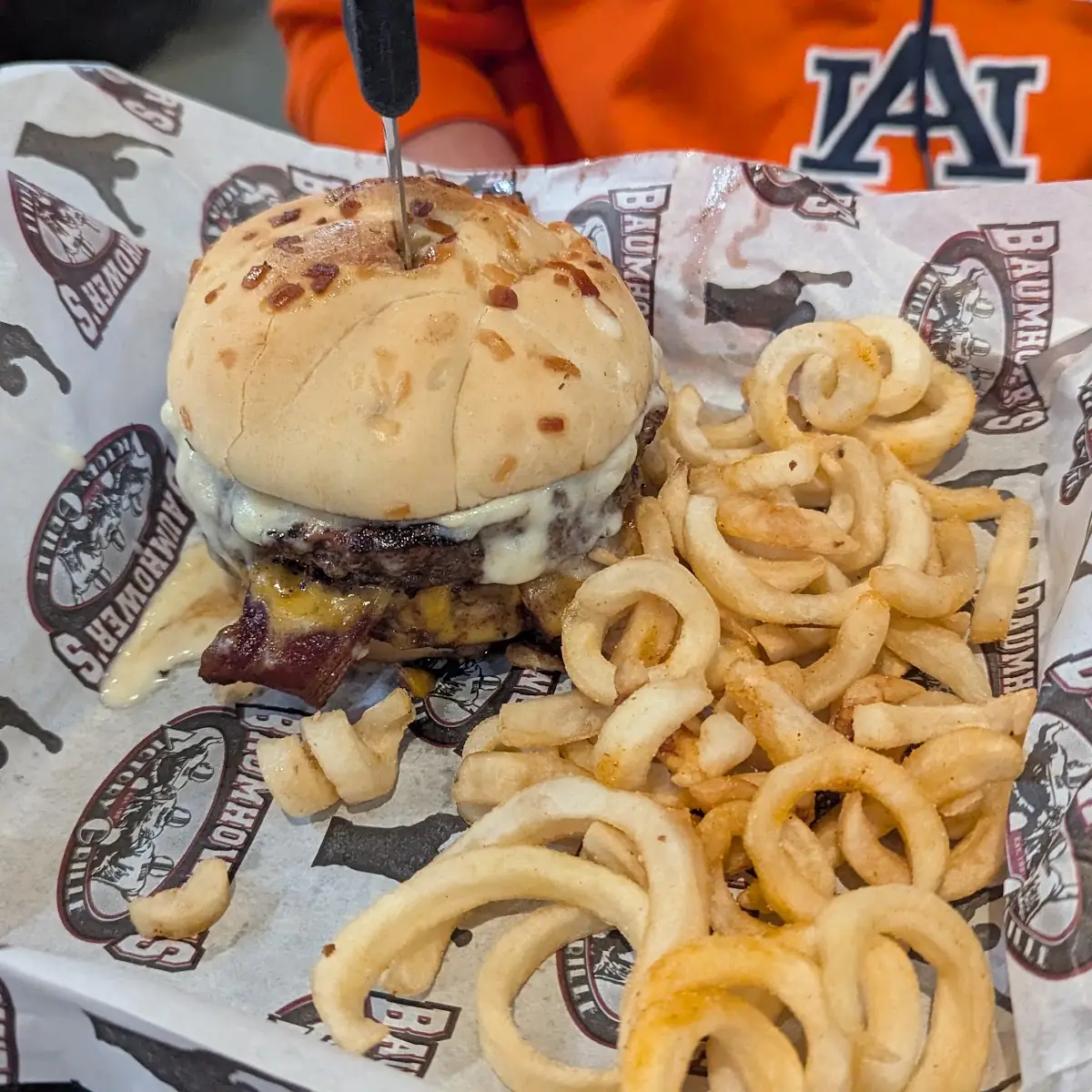 One Pound Double Cheeseburger with Bacon