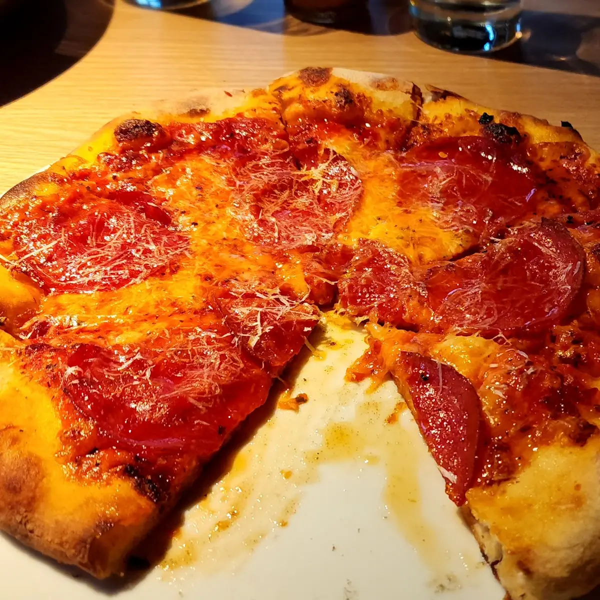 Pepperoni Pizza with Ricotta Dollops