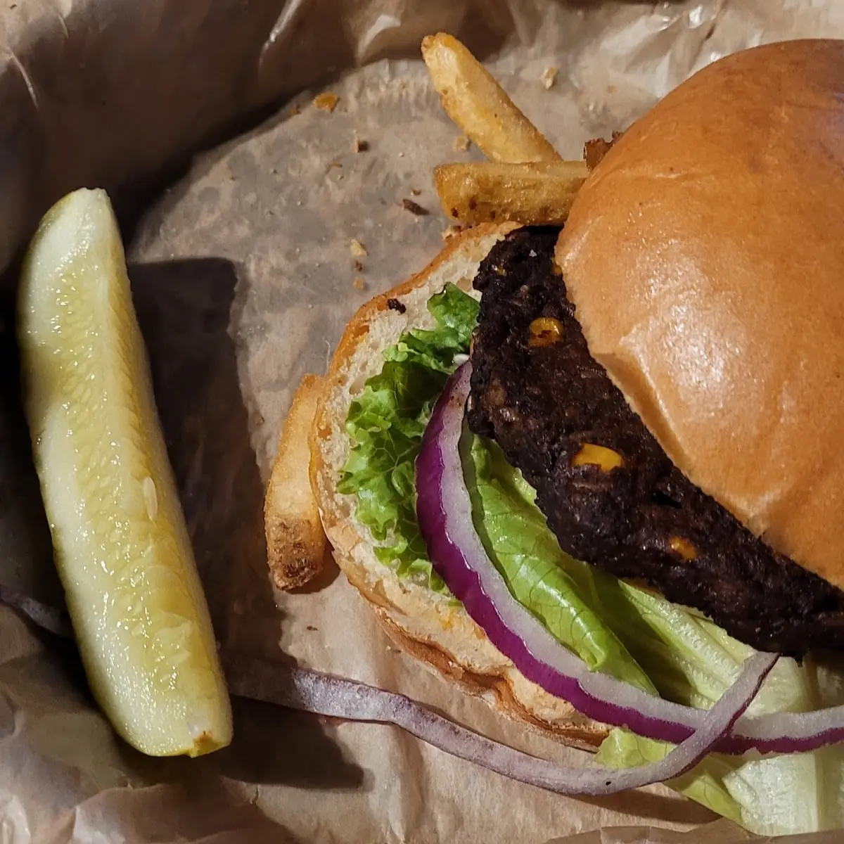 Black Bean Burger with Guacamole