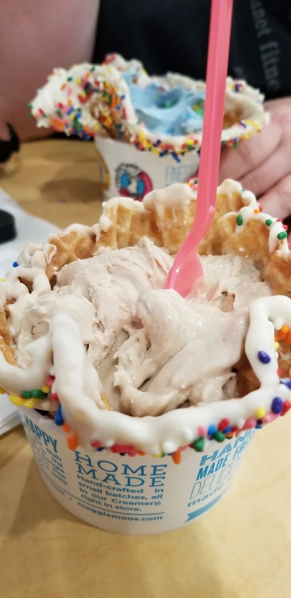 White Chocolate Ice Cream in a Sprinkle Waffle Cone