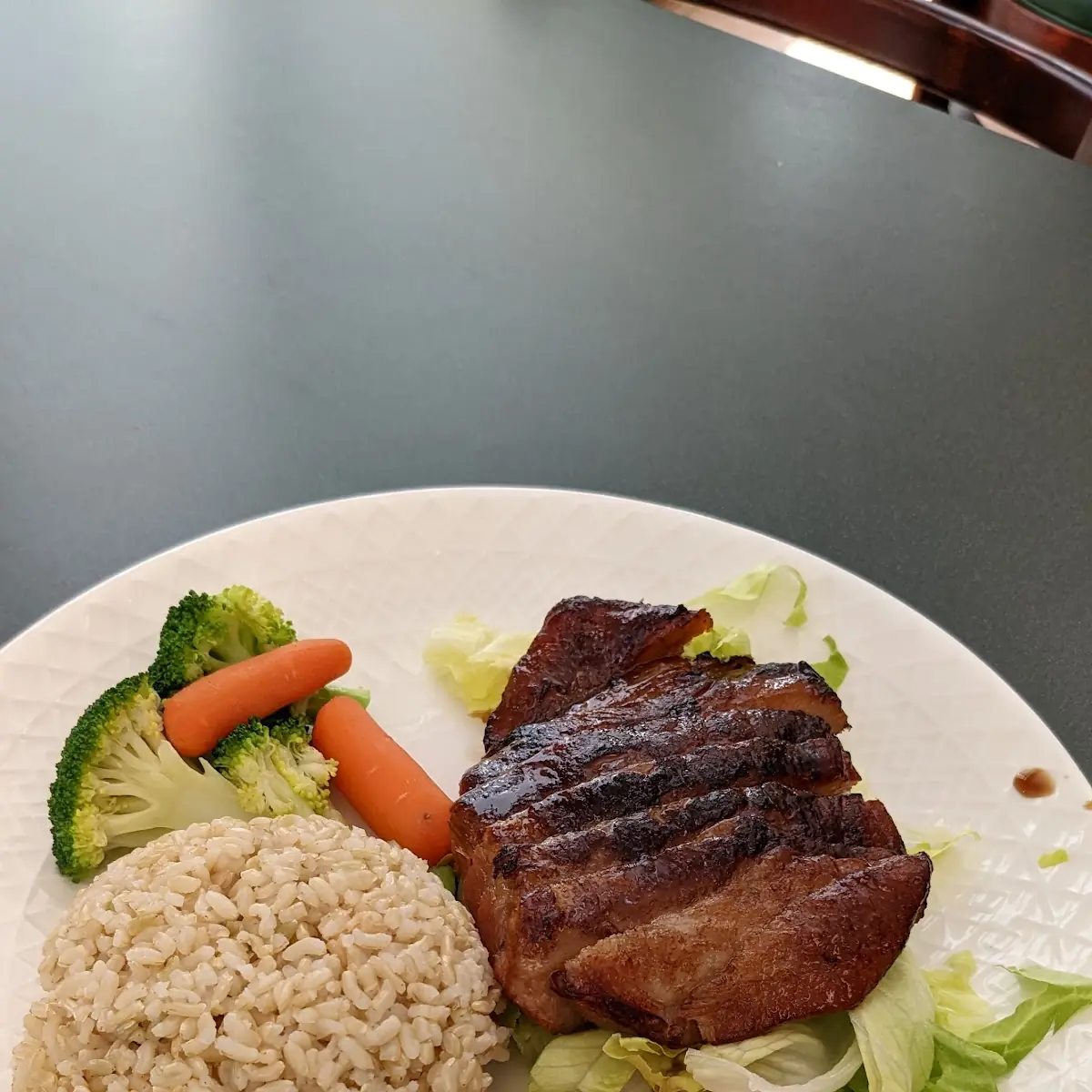 BBQ Pork with Brown Rice and Veggie