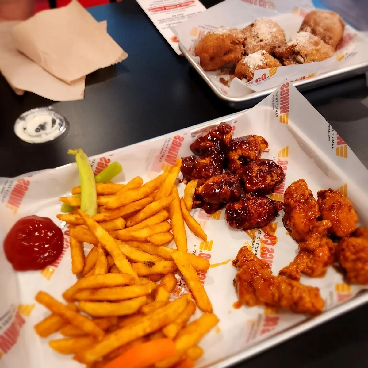 Boneless Wings and Fries