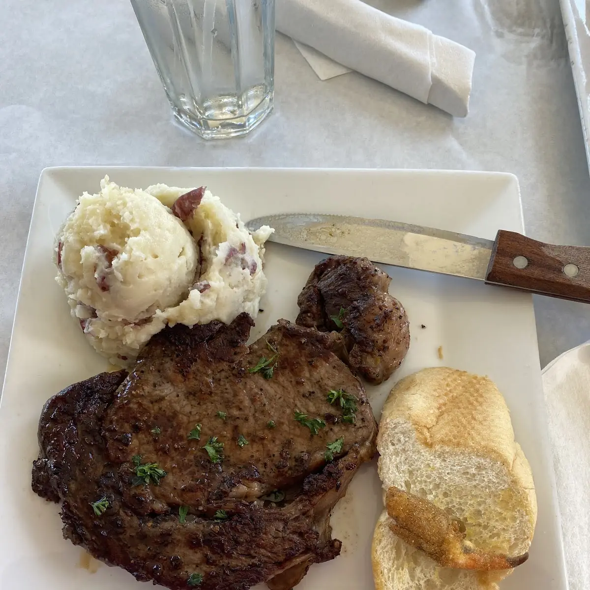 Steak and Garlic Mashed Potatoes