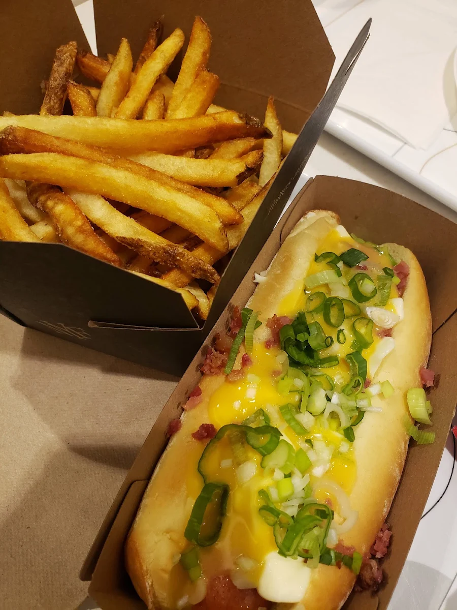 Triple Cheese Loaded Dog, New York Fries Pacific Centre