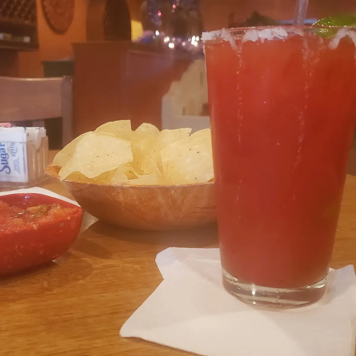 Chips & Salsa with a Bloody Maria