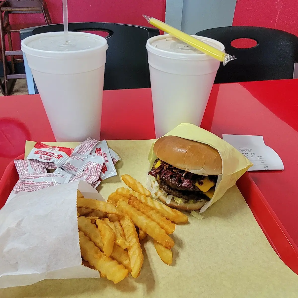 Pastrami Burger Combo with Large Chocolate Shake