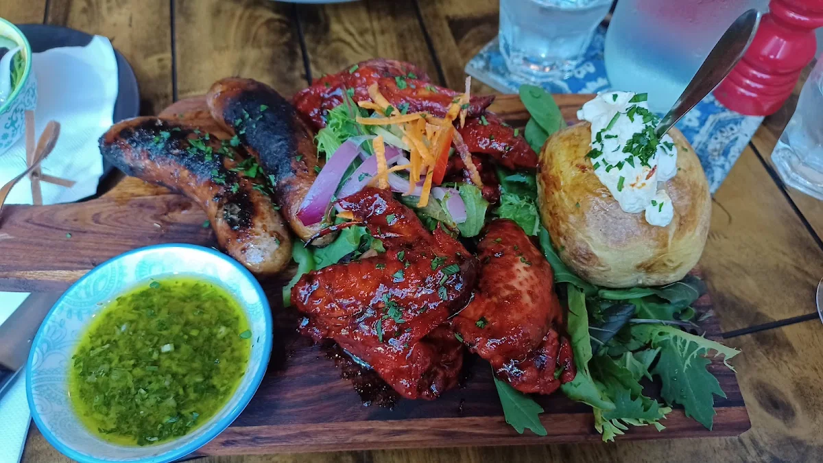 Chorizo Chicken Wings and Baked Potato